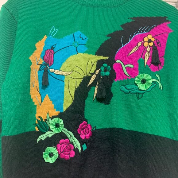 VINTAGE SPANNER KNITTED WOOL GRAPHIC SWEATERS SIZE L - Picture 8 of 12